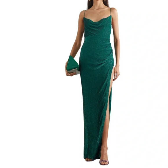 Retrofete Katya Sequin Formal Long Dress in Green Size XXS NWT - Picture 13 of 16